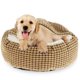 thumbnail image 4 of 50cm Donut Redondo Fleece Mascota Perro Gato Cama con manta con capucha Suave Invierno Cálido Calmante Cama para dormir Perrera Nido Muyoka Hogar, 4 of 6