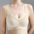 thumbnail image 4 of Tanghaowl Women's Seamless Underwear Women's Summer Thin Large Sized Bra Beautiful Vest Style Integrated Fixed Cup Large Chest Small Bra Gathered Together Tan Bra, 4 of 5