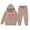 Khaki, variant on Girls 2 Piece Outfits Girl Sets Child Toddler Boys Girls Long Sleeve Solid Warm Hoodie Pullover Tops Pants Kids Outfits Sweat Suit