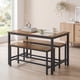 thumbnail image 2 of VASAGLE Juego de Mesa de Comedor y 2 Sillas, Juego de 3 Piezas, Mesa de 70 x 110 x 75 cm, 2 Taburetes de 30 x 97 x 50 cm Cada Uno, Industrial, Marco de Acero, Marrón Rústico y Negro KDT070B01, 2 of 8