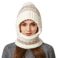 thumbnail image 5 of KANG Winter Knitted Hat With Scarf For Warm Fleece Lined Ear Trapper Cap Cold Weather With Neck For Outdoor Activities White One Size, 5 of 7