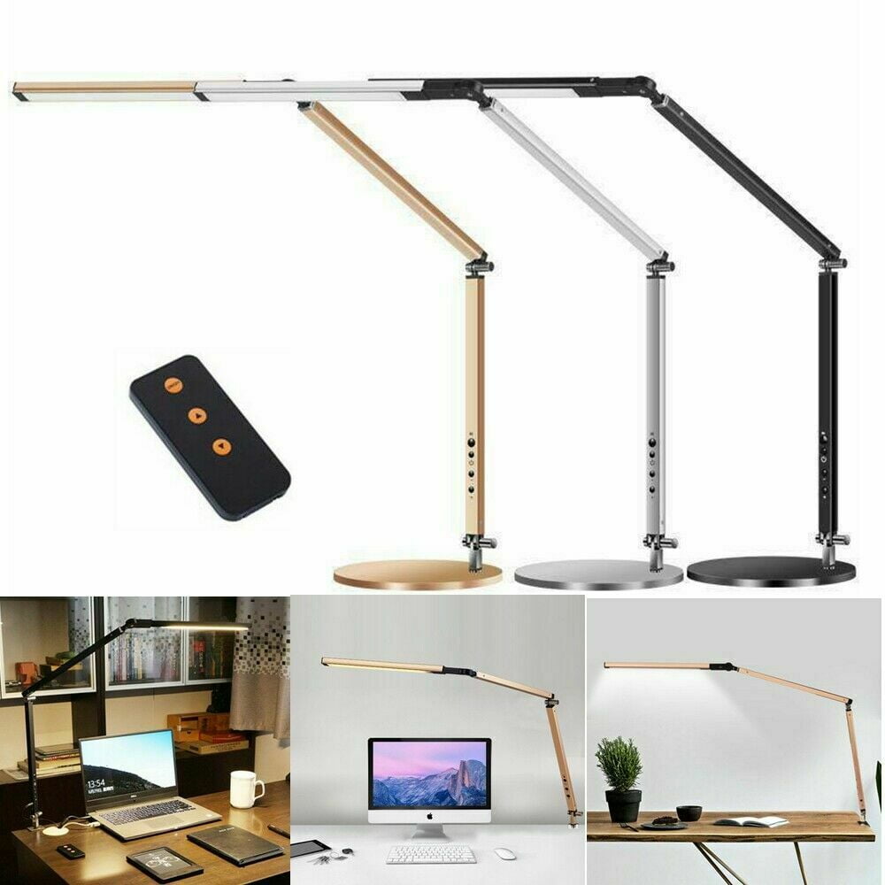 Long Arm Desk Lamp Work Reading Adjustable Folding Clip-on LED Table Light+Bulb 