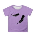 thumbnail image 1 of Girls Summer Tops Cute Printed Round Neck Tees Stretchy Breathable Comfortable For Outdoor Activities Age 3-13, 1 of 4