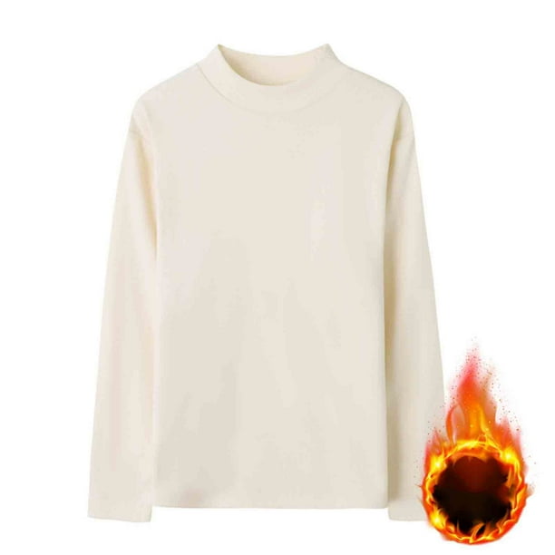 pstuiky camisas de manga larga para hombre, Suéter de punto cálido de color sólido de moda informal para hombre, manga larga, top redondo camisetas de hombre m