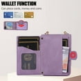thumbnail image 2 of ELEHOLD Luxury Wallet Case for Samsung Galaxy Z Flip 5 with Card Holders Magnetic Closure Kickstand Function Shockproof Purse Case with Detachable Crossbody Shoulder Strap for Women Girls,Purple, 2 of 9