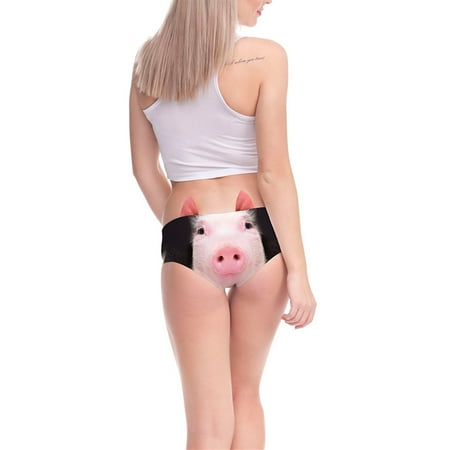 

Women S Panties Women S Flirty Funny 3D Printed Animal Middle Waist Tail Underwears Briefs Gifts With Cute Ears