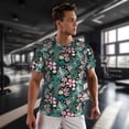 thumbnail image 3 of Wukai Rose Flowers Print Men's Short-Sleeved Mesh T-Shirt,Quick-Dry Short Sleeve Workout T-Shirt-Medium, 3 of 8