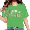 thumbnail image 2 of Fankiway T-Shirt Décontracté à Manches Courtes pour Femme avec Imprimé du Nouvel An, Col Rond, Haut à Manches Courtes, Haut/chemise à Manches Courtes à Col Rond, Ensemble de Vêtements pour Femmes, Tenues pour Femmes, Ensemble 2 Pcs, 2 of 7