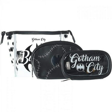 DC Comics Batman Gotham City Cosmetic Makeup Bag And Brush 3 Piece Gift Set