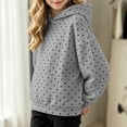 thumbnail image 3 of TGSLY Girls' Polka Dot Hooded Sweatshirt Lightweight Drop Shoulder Long Sleeve Workout Tops Loose Casual Fall Winter Layering Pullovers 9-10Years, 3 of 9