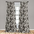 thumbnail image 2 of Tropical Leaves Window Curtains, Monochrome Design Exotic Jungle Boho Leaves Pattern on Dark Back, Lightweight Decor 2-Panel Set with Rod Pocket, Pair of - 28"x63", White Charcoal Grey, by Ambesonne, 2 of 3