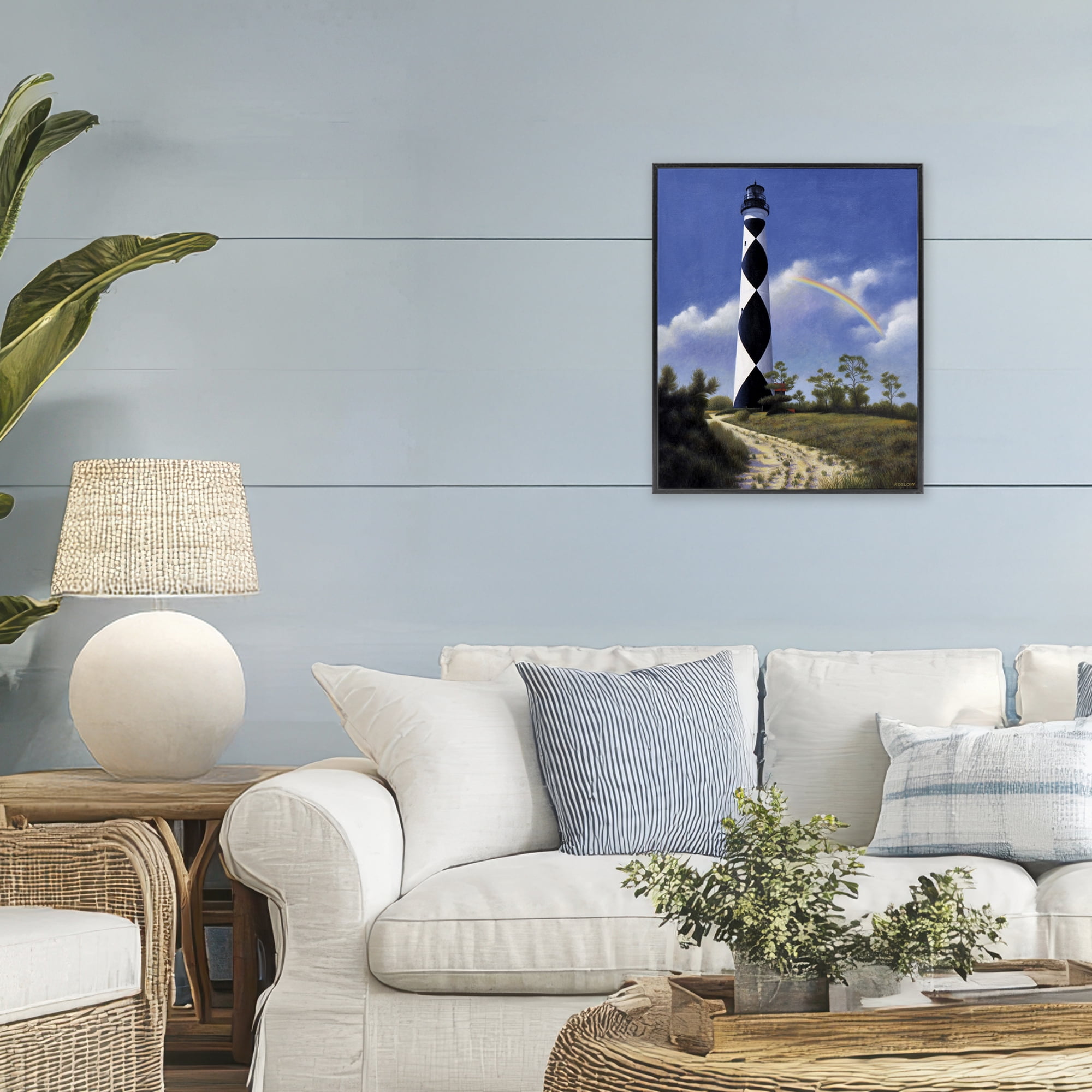 North Carolina Cape Lookout Black Framed Giclee Art, design by Wind River Studios