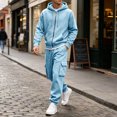 thumbnail image 5 of SELONE Mens 2 Piece Sets Joggers Big and Tall Full Zipper Hoodies Solid Cargo Pant with Pockets Fall Fashion Tracksuit, 5 of 9