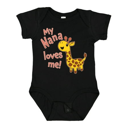 

Inktastic My Nana Loves Me- Cute Giraffe Gift Baby Boy or Baby Girl Bodysuit