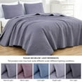 thumbnail image 5 of Chezmoi Collection Luca 3-Piece Oversized Bedspread Set, Queen Size, Dusty Purple, Summer Quilt Lightweight Microfiber Bedspread 100 x 106, Floral Medallion Pattern Coverlet for All Season, 5 of 9