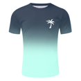 thumbnail image 6 of Lycaql T Shirts for Man Gradient Print Vacation Top T Shirt Men's Casual Crew Neck Male Summer Beach Gradient Print T Shirt Blouse Short Sleeve O Neck Tops T Shirt(Mint Green,3XL), 6 of 6