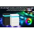 thumbnail image 5 of Nightstand Set of 2 with Charging Station,LED Lights,Sliding Top ,Bedside Table with 3 Drawers for Bedroom,Black, 5 of 11
