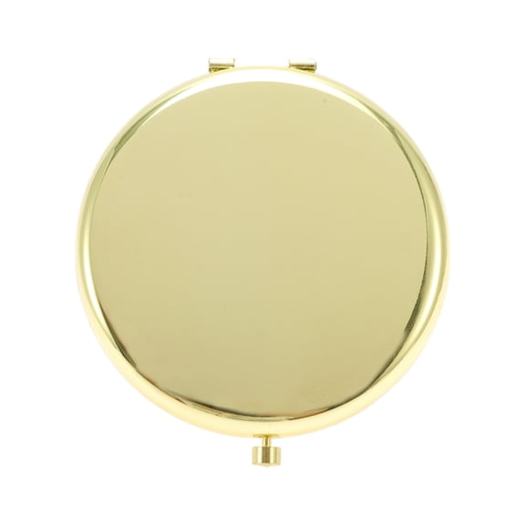 Unique Bargains 1Pc Simple Small Circle Makeup Mirror for Travel Vacation Gold Tone