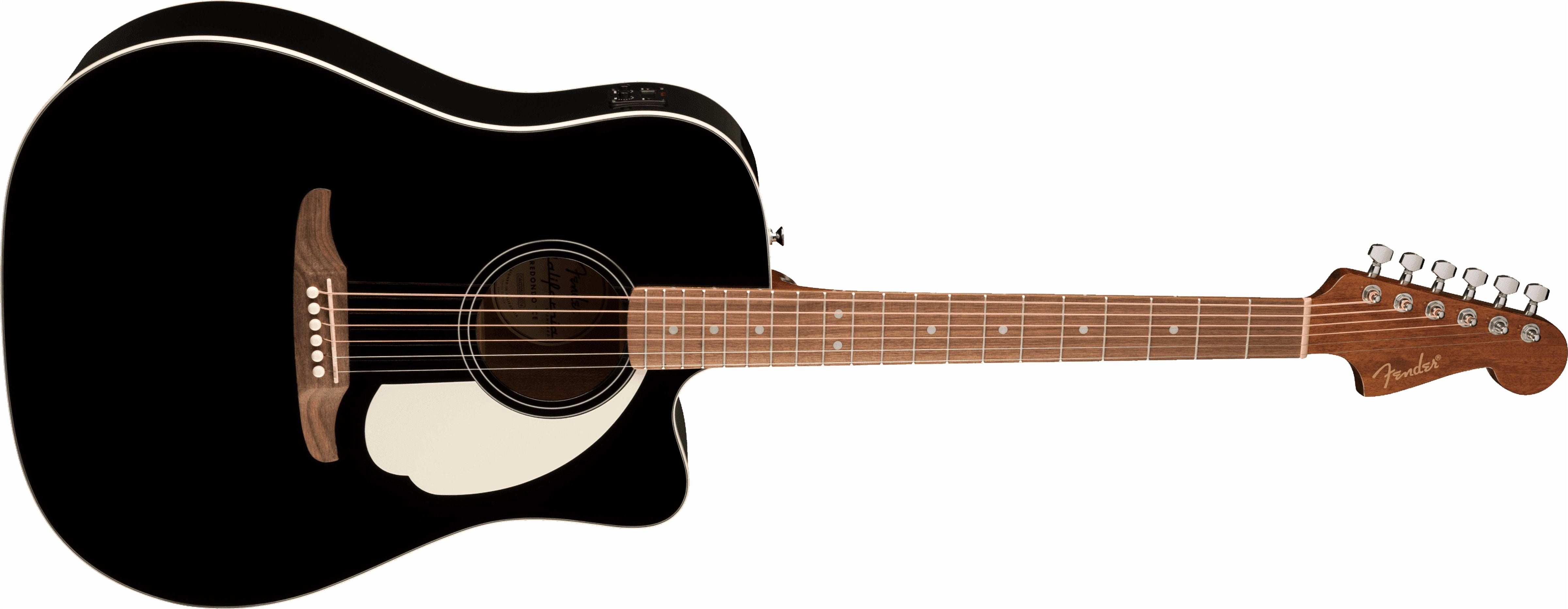 Fender California Standard Redondo CE with Spruce Top and Ivory Pickguard (Black)