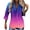 Purple tops for women, variant on Cardigan Gradient Print Lapel Trendy Button Down with Pocket Loose Fit Cardigan Blouse Summer Vacation Beach Party Cover Up Maxi Summer Tops for Women 2025 Trendy 3/4 Sleeve T-shirts Yellow XL