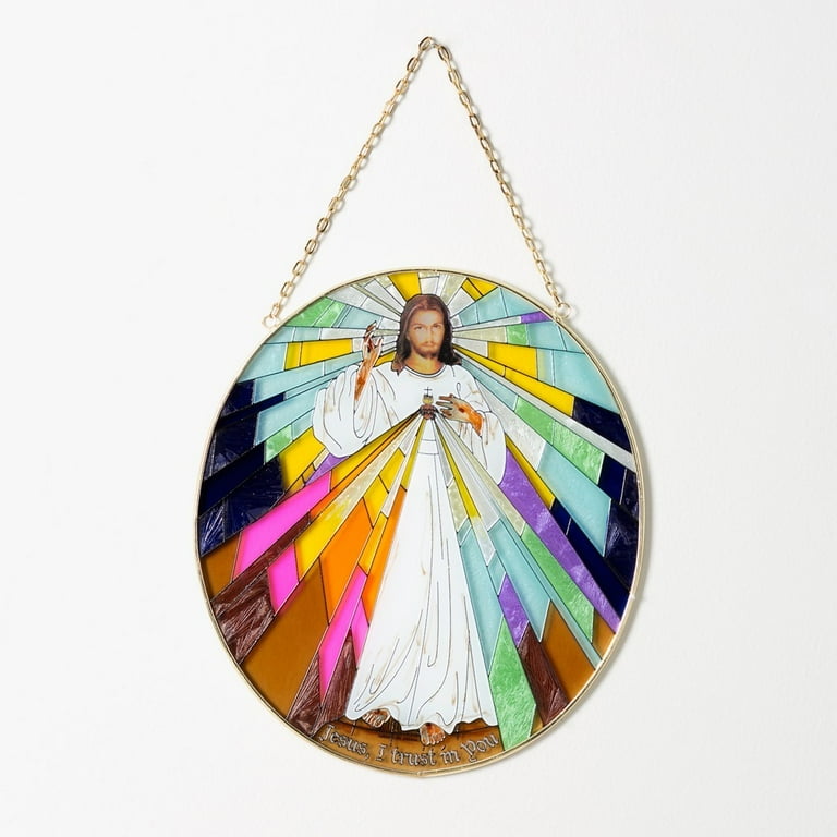 Divine Mercy Stained Glass Sun Catcher - Walmart.com