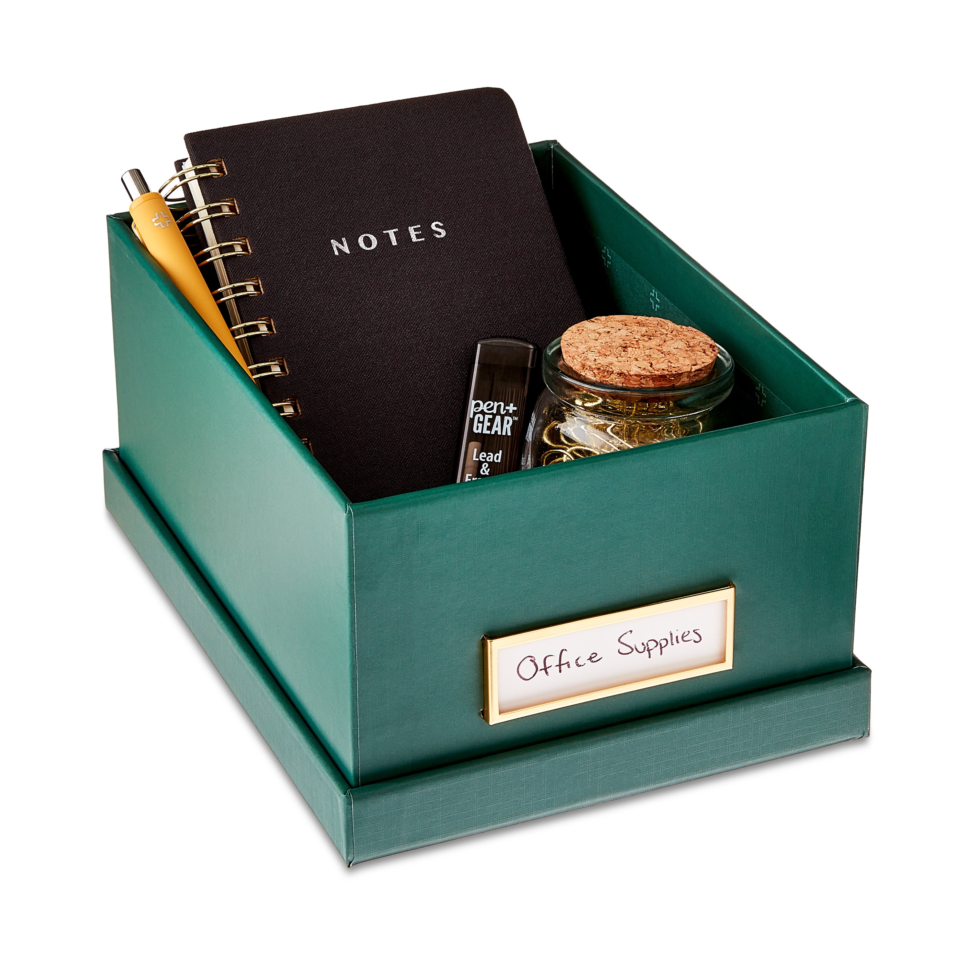 Pen+Gear 3-Piece Nesting Storage Box Set, Green Emerald