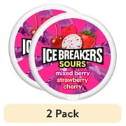 (2 pack) Ice Breakers Sours Assorted Fruit Flavored Sugar Free Mints, Tin 1.5 oz