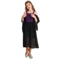 thumbnail image 3 of iiniim Girls Medieval Renaissance Flare Long Sleeve Cold Shoulder Steampunk Gothic Victorian Corset Dress Purple 6, 3 of 7