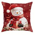 thumbnail image 3 of Funda de almohada de decoración navideña, Papá Noel, muñeco de nieve y funda de almohada de regalo, cojín de sofá, suite, habitación, decoración del hogar de Año Nuevo, 3 of 5