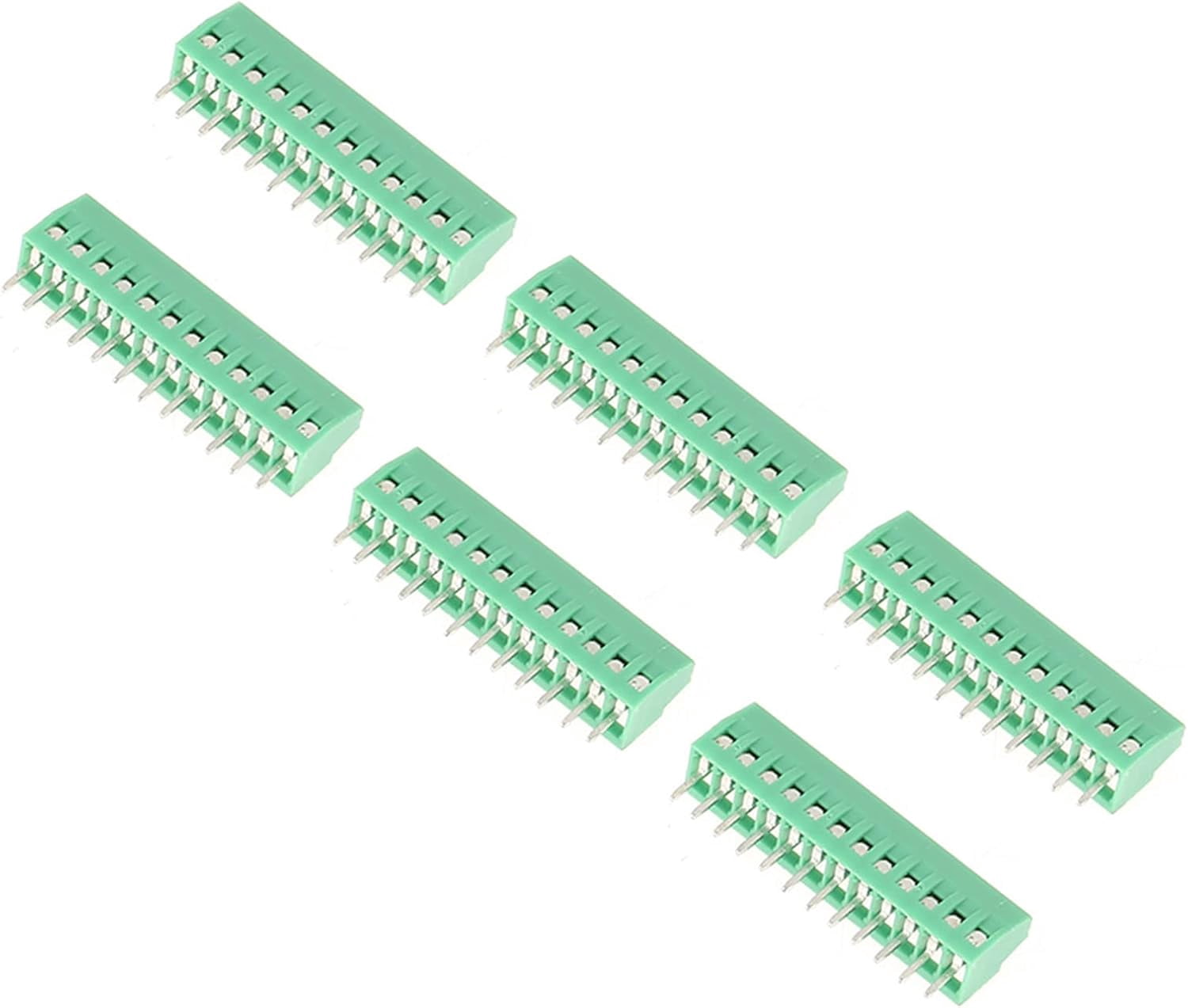 Gamvdout 12 Pin 2.54mm Pitch Green PCB Universal Screw Terminal Block Connector 10pcs Set and Terminal Block with high fire Retardant Performance Easy to Welding fulfill Your Demands