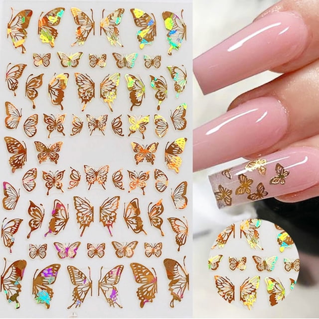 Flmtop Autocollant pour Ongles en Forme de Papillon Accessoires de Manucure pour Animaux de Compagnie DIY Autocollant pour Ongles pour Salon de Manucure