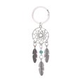 thumbnail image 2 of Llaveros para mujer, llavero de billetera, llavero de coche, llavero bonito con atrapasueños, borla de plumas turquesas, llavero para bolso, llavero colgante para llave de coche., 2 of 2