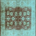 thumbnail image 1 of Ahgly Company Indoor Square Oriental Light Blue Industrial Area Rugs, 4' Square, 1 of 4