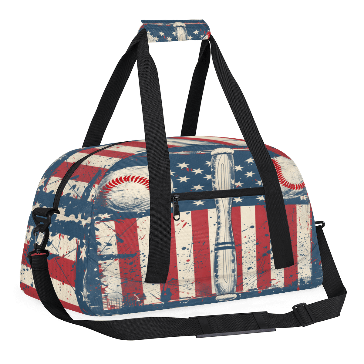 Herdesigns Vintage Baseball Sports Duffle Bag for Women & Men, Gym Bag Dance Bag Overnight Bag Carry On Weekender Travel Bag