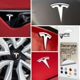 thumbnail image 2 of IPG Compatible with Model 3 Decal Sticker (9 Logo Set) Overlay Stickers Do it Yourself Stickers Set Personalize Your Vehicle (Gloss White), 2 of 8