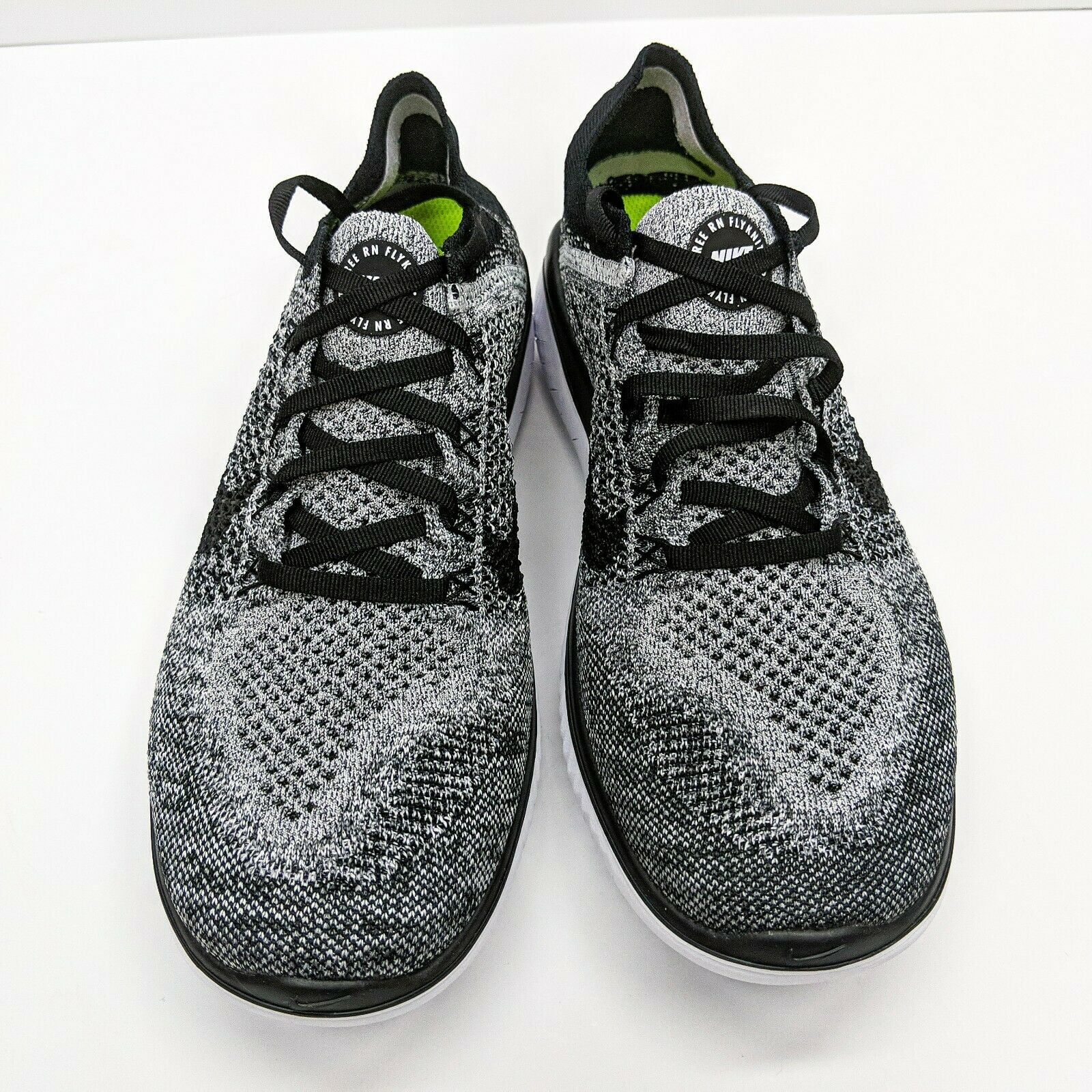 nike free rn flyknit running shoes (10.5, black/white/black) Walmart.com