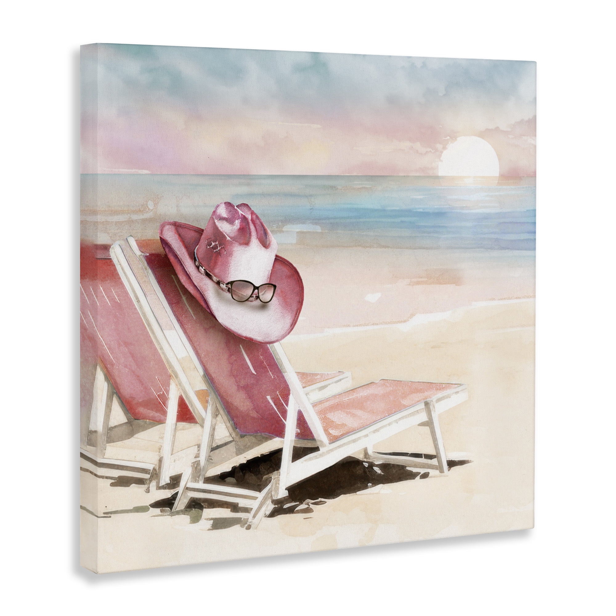Stupell Industries Blush Pink Beach Chairs Canvas Wall Art, design by Paul Mathenia