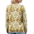 thumbnail image 5 of Women's Fashion Long Sleeve Christmas Snowman Snowflake Print Jacket Cardigan for Holiday Party and Casual Daily Wear,Gold,M, 5 of 5