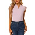 thumbnail image 1 of INSPIRE CHIC Blouse Basique Sans Manches à Col en V pour Femmes Bureau Travail TG Rose, 1 of 6
