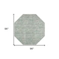 thumbnail image 3 of 8' X 8' Green Octagon Wool Hand Loomed Handmade Area Rug, 3 of 5