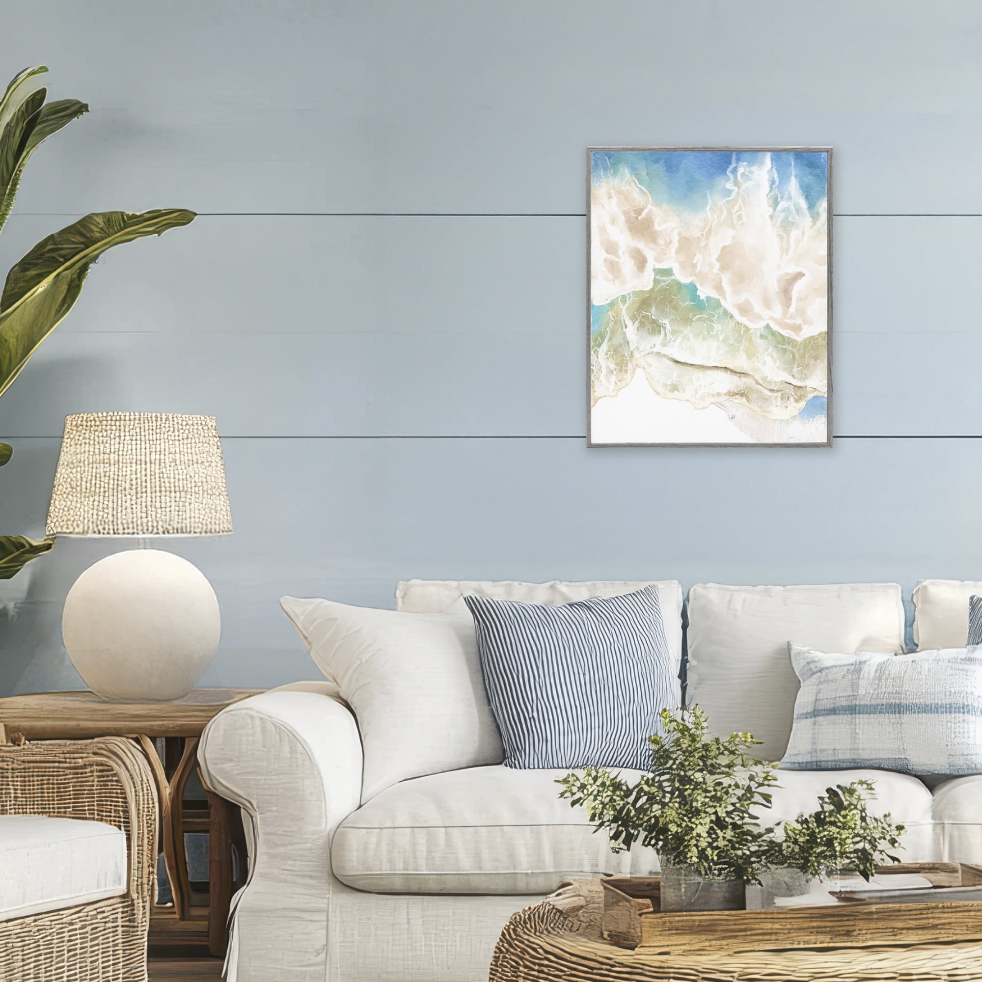 Stupell Industries Washed Away Tide Abstract Gray Framed Giclee Art, design by Jesse Keith