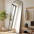 thumbnail image 3 of SIMENMAX 64"x21" Full Length Mirror, Full Body Mirror Floor Mirror Standing Hanging or Leaning Wall, Wall Mirror with Stand Aluminum Alloy Thin Frame for Bedroom Cloakroom, Black, 3 of 6