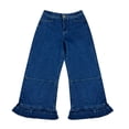 thumbnail image 5 of JJHGVB Wide Leg Jeans Classic Denim Trousers Pants with Pockets Straight Denim Jeans Loose Fit Denim Pants High Waisted Denim Pants Jeans for Women Loose Long Trousers Dark Blue L, 5 of 5