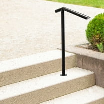 Handrail for Stairs, Industrial Style, 220 lbs Capacity, Easy Installation with Mounting Screws, Black Retro Round Pipe, Safety Support for Elderly, Children, and Disabled