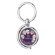 thumbnail image 1 of Calavera del día de los muertos ilustración Rotating keychain Metal Keyring Holder, 1 of 2