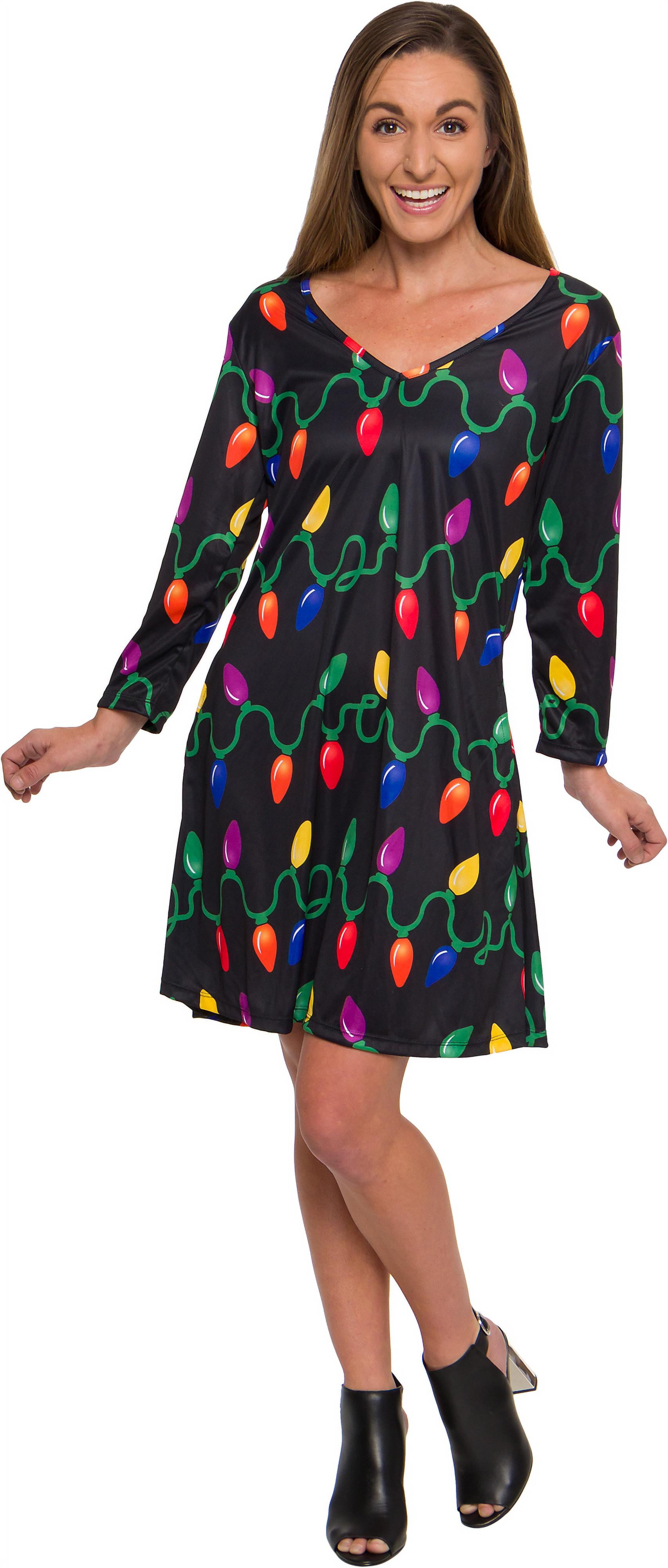 Women's Holiday Christmas Lights Costume Dress One Piece Relaxed
