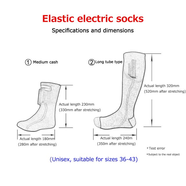 Calcetines eléctricos Calcetín de calefacción térmica transpirable para senderismo al aire libre Esquí Ciclismo Sywqhk Para Estrenar