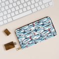 thumbnail image 6 of Leather Thin Slim Wallets for Women Men - Boat In Ocean Clutch Card Wallet for Women Men with Zipper, 6 of 7