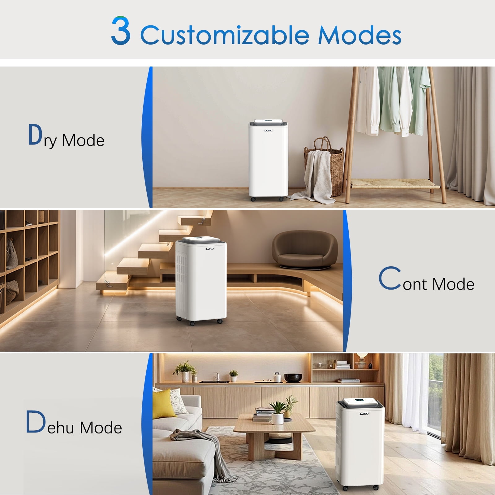 2000 Sq. Ft Dehumidifiers for Large Room and Basements, 30 Pints Dehumidifier with Drain Hose, Auto or Manual Drainage, 0.528 Gallon Water Tank, Auto Defrost, Dry Clothes Function, 24H Timer
