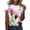 Pink, variant on Women Casual Tunic Top Shirt Round Neck Printed Short Sleeve T Shirt for Everyday Wear